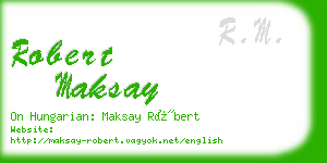 robert maksay business card